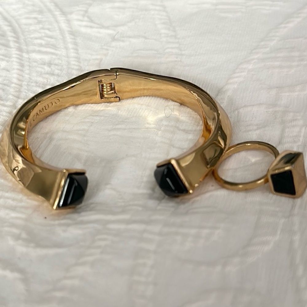 Vince Camuto Gold & Onyx Costume Jewelry Set
